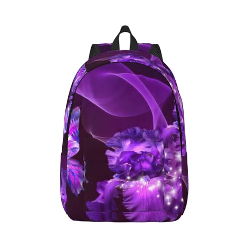 Mochila de mano para mujer EdWal de mariposas moradas para viaje casual