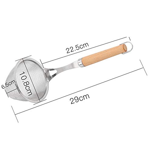 Colador El colador es un colador de Acero Inoxidable con un tamiz de Malla con un Mango Largo Que se Puede Usar en la Cocina de la casa.