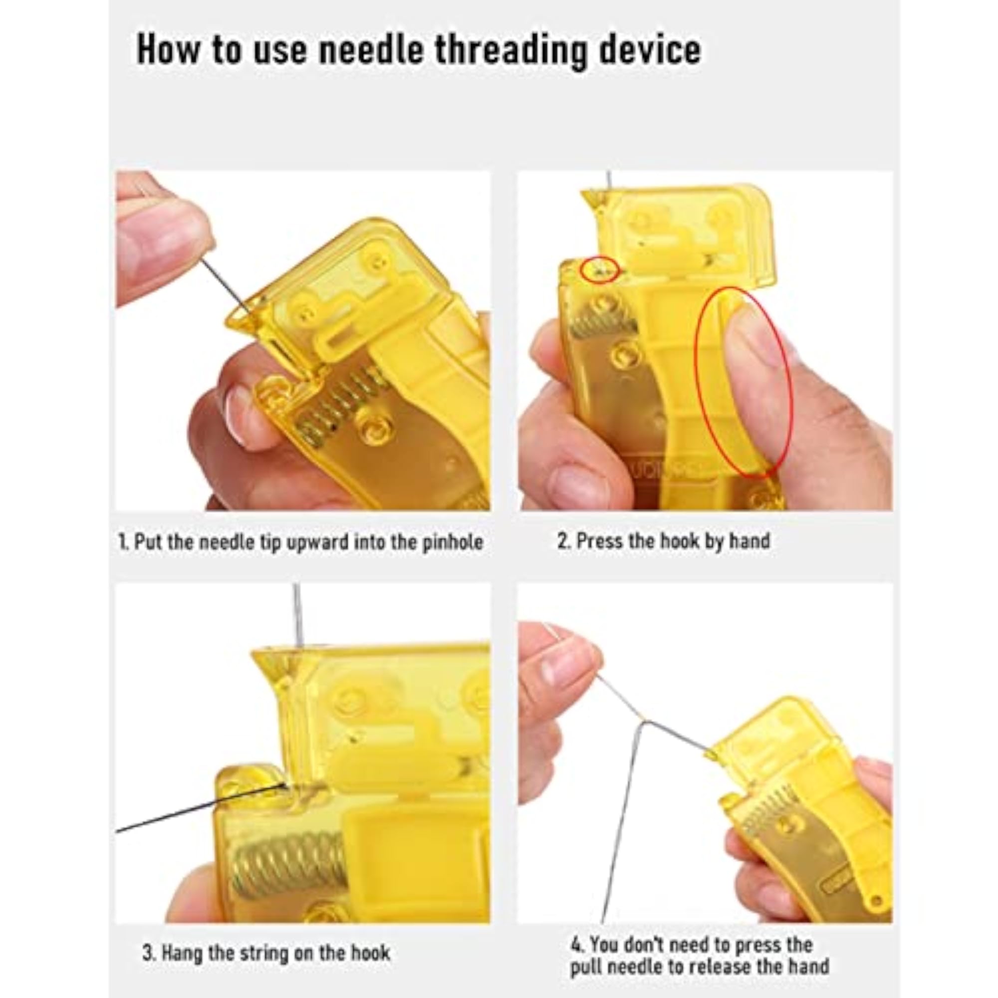 Automatic Needle Threader with 2 Plastic Needle Threaders