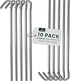 Green Haven Picchetti per Tenda 22,9cm – Set 10 in Acciaio Zincato Antiruggine per Campeggio, Giardino, Telo Pacciamatura, Erba Sintetica, Prato, Irrigazione, Gazebo ed Escursioni Outdoor