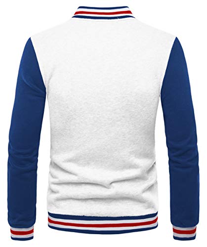 Jaqueta College Moletom Masculina Branca Casaco Colegial