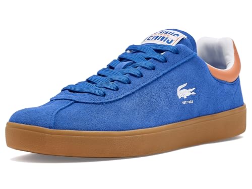 Lacoste Men's Baseshot Suede Sneakers Blue/Gum 8.5 Medium