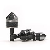 3pc Hex Shank 5 Flute Woodworking Countersink Drill Bit Deburring Tool