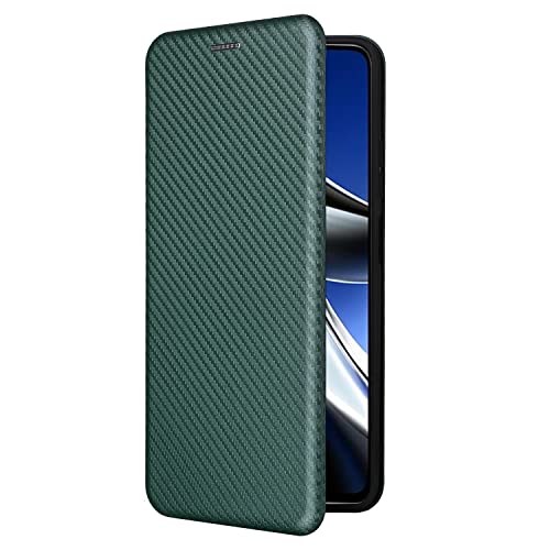 Telefone Flip Covers Para o caso Xiaomi Poco X4 Pro 5G, fibra de carbono de luxo PU + TPU. Caso híbr