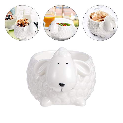 Cabilock Tigela de cerâmica para salada, tigela de frutas e cereais, tigela decorativa para ovelhas,