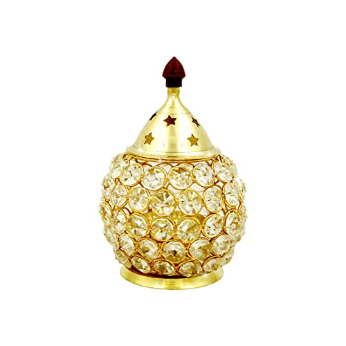 Shubhkart Nitya Brass Crystal Akhand Jyot Matki Diya | Small Size Table Deepak Oil Lamp for Pooja Temple Tealight Holder & Lalten | Diwali Home Decoration Light (3.4" Height X 4.4" Length) - 274 Gm (B0BB27TRD6) Amazon Price History, Amazon Price Tracker