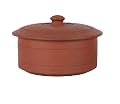 Village Decor Handmade earthen Clay Curd Pot with lid (1000 ML(Cylinder Pot))