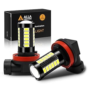 Alla Lighting Super Bright H8 H11 LED Fog Lights Bulbs or DRL H16 Upgrade, 6000K Xenon White Replacement, 2800Lms 5730 33-SMD 12V for Cars, Trucks, SUVs, Vans