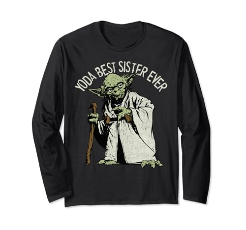 T-shirt imprimé Star Wars Yoda Best Sister Ever manches longues pour femme