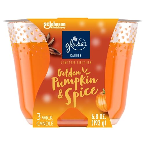 Glade Golden Pumpkin & Spice 3-Wick Candle, 6.8 Oz