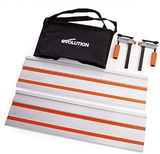 Evolution Power Tools ST1400 Circular Saw Guide Rail/Track Fits Makita, Bosch, Festool, (Clamps and Carry Bag Included), 1400 mm