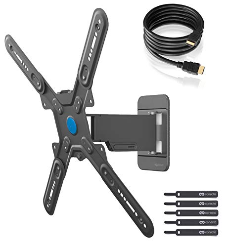 TV Wandhalterung für 32-55 Zoll (ca. 81-140cm) Flach & Curved LCD LED OLED Fernseher & TFT Monitor | Schwenkbar Neigbar Ausziehbar | Wand Halter