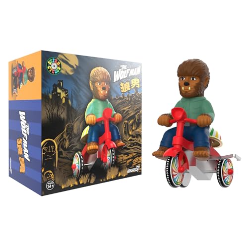 Super7 Super Cycles Universal Monsters The Wolf Man (Brown with Red Trike) - 5" Universal Monsters Action Figure - Classic Horror Movie Collectibles and Retro Toys