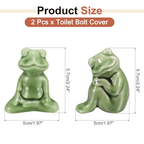 Fundas para pernos de inodoro uxcell en forma de rana verde decorativa 3