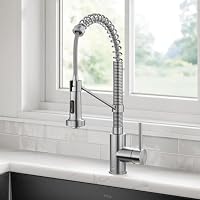KRAUS Bolden Küchenarmatur im kommerziellen Stil, 2 Funktionen, Einhebel-Küchenarmatur zum Herunterziehen, fleckenfreier Edelstahl, KPF-1610SFS – Ansicht 2