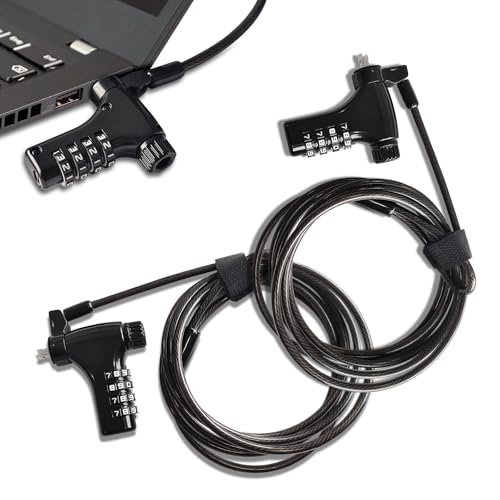 Câble antivol PC portable compatible HP Dell Samsung fente universelle serrure combinaison