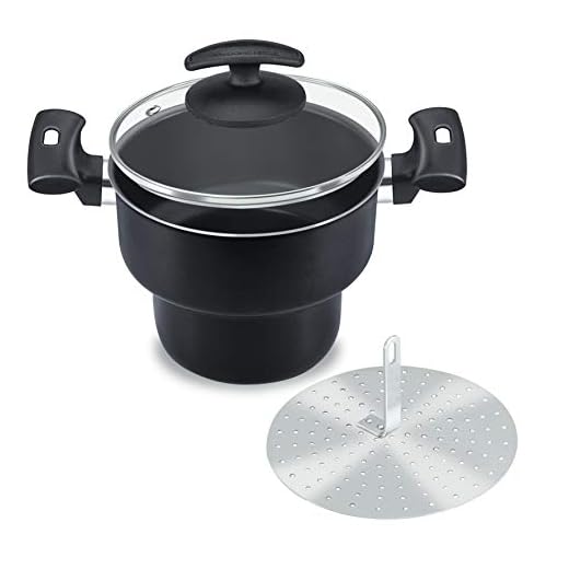 Cuscuzeiro 18 com Tp. Vidro Alumínio Fortaleza Preto