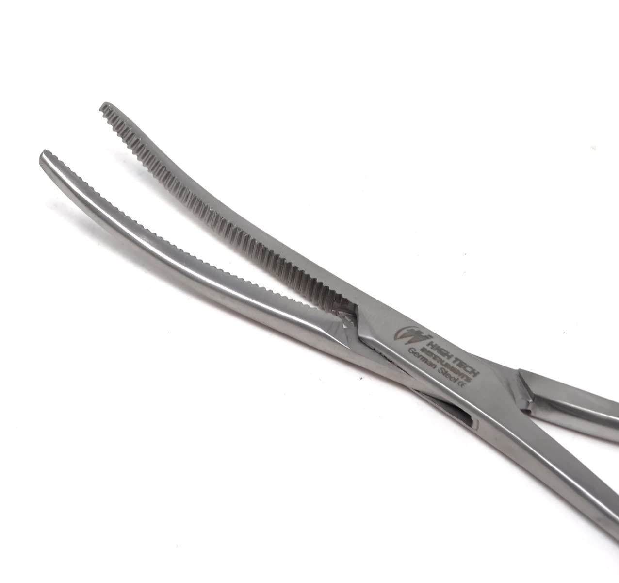 Heavy Duty Comfort Colored Grip Handle Locking Hemostat Forceps with Curved Full Serrated Jaws for Better Grip (Blue Grip)