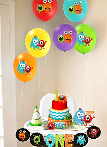 Monster Bash 1St Birthday Decorations Monster Bash One Banner Balloons Cupcake Toppers For Little Monster Birthday Party Supplies #TOP3