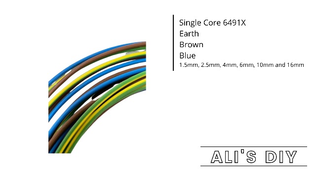 Ali's DIY 1.5 Mm Single Core Conduit Cable 6491X Blue & Brown & Yellow/Green - 1 Metre Cut Length - View #3