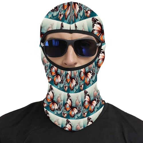 Pasamontaña para hombre y mujer con estampado de mariposa, máscara facial para motocicleta, gorro calentador de cuello miniatura 3