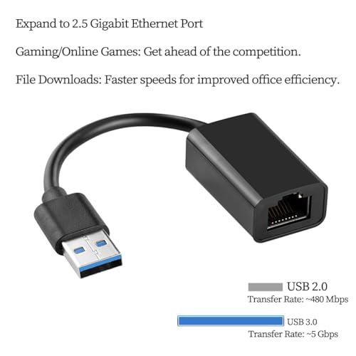 Adaptador de red AoQhir USB C a RJ45 Ethernet 2.5G con chip RTL8156B para MacBook, Windows 10/11 y más miniatura 4
