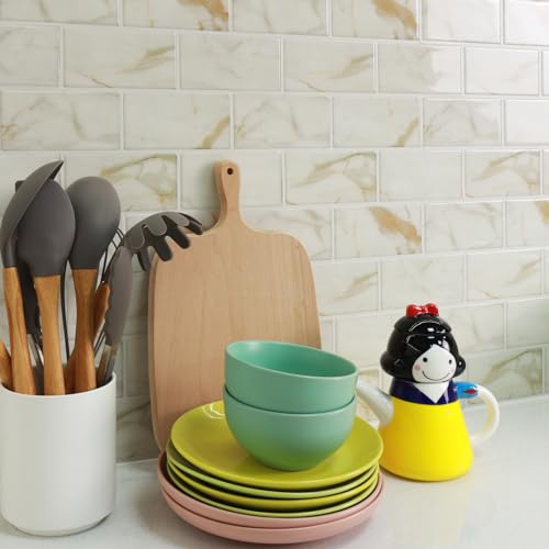 STICKGOO 10-Sheet Subway Tile Peel and Stick Backsplash, Self Adhesive Vinyl Wall Tiles, Stick on Backsplash for Kitchen and Bathroom(Thicker Design) by STICKGOO - Used condition - Image 6
