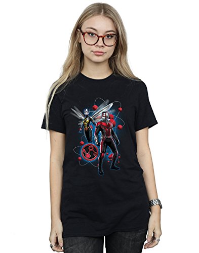 Marvel Women's Ant-Man and The Wasp Particle Pose Boyfriend Fit T-Shirt Black Medium