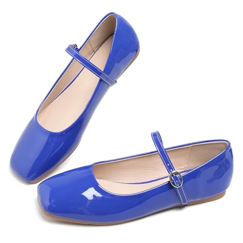 Image of LUXINYU Women's Slip on Flats,Classy Round Toe Solid Classic Mary Jane Ballet Dance Shoes Soft Comfortable PU Flat Shoes