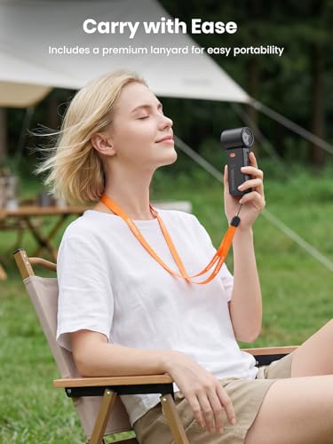 Warmco Portable Handheld Fan 5000mAh, 1-100 Speed Stepless Turbo Fan (15000 RPM), Small Personal Mini Fan with LED Display, USB Rechargeable for Travel, Commuting, Office, Makeup & Eyelash Dry - Image 6