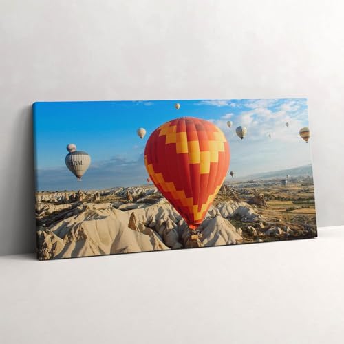 Tableau sur Toile Ballons Volants 140x70cm pour Habiller un Grand Mur Blanc