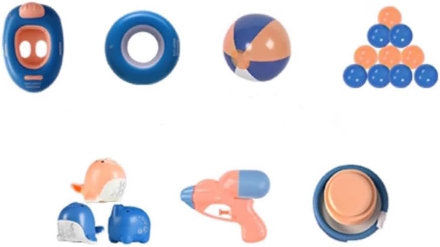 LITFAD Gray nflatable Pool for Kids and Adults Thickened Family Swimming Pools for Outdoor, Backyard, Summer Water Party, 59" L x 41" W x 21.5" H, Pool&Yacht Ring&Swim Ring&Beach Ball&Water Gun