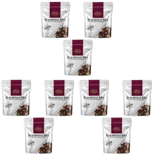 Image of KHARAWALA'S Breakfast Mix - Pack of 9 (200gm Eac) | Fusion of Roasted Pumkin Seed, Almonds, Pecan Nuts, Hazelnut, Cranberry & Black raisins