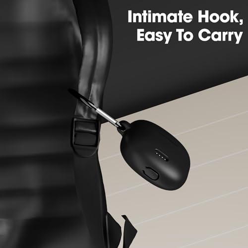 Image of Sounce Earphone Case Cover Compatible for Noise Buds VS104, Soft Silicone Skin Case Cover Shock-Absorbing Protective Case with Keychain [Front LED Visible] - Black