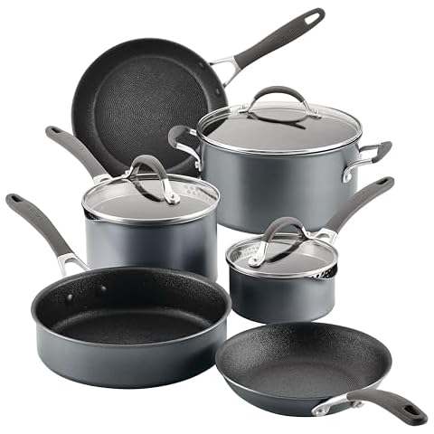 Circulon A1 Series with ScratchDefense Technology Nonstick Induction Cookware/Pots and Pans Set, 9 Piece, Graphite Cover