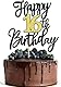 1 Stück Happy 16th Birthday Cake Topper Glitzer Schwarz Gold Prost auf 16 Jahre Tortendeko 16 Fabelhaft Kuchen Deko für Happy 16th Geburtstag Jahrestag Party Kuchen Dekoration