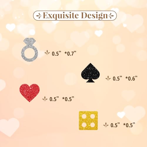 Image of 120pcs Casino Bachelorette Confetti, She Said Yes We Said Vegas Table Decor, Las Vegas Dollar Paper Scatter, Silver Glitter Lucky in Love Table Decoration, Casino Bridal Shower Party Decoration