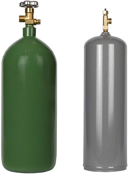 Oxygen-Acetylene Welding Cylinder Set Includes 40 cuft Steel Acetylene and 40 cuft Steel Oxygen