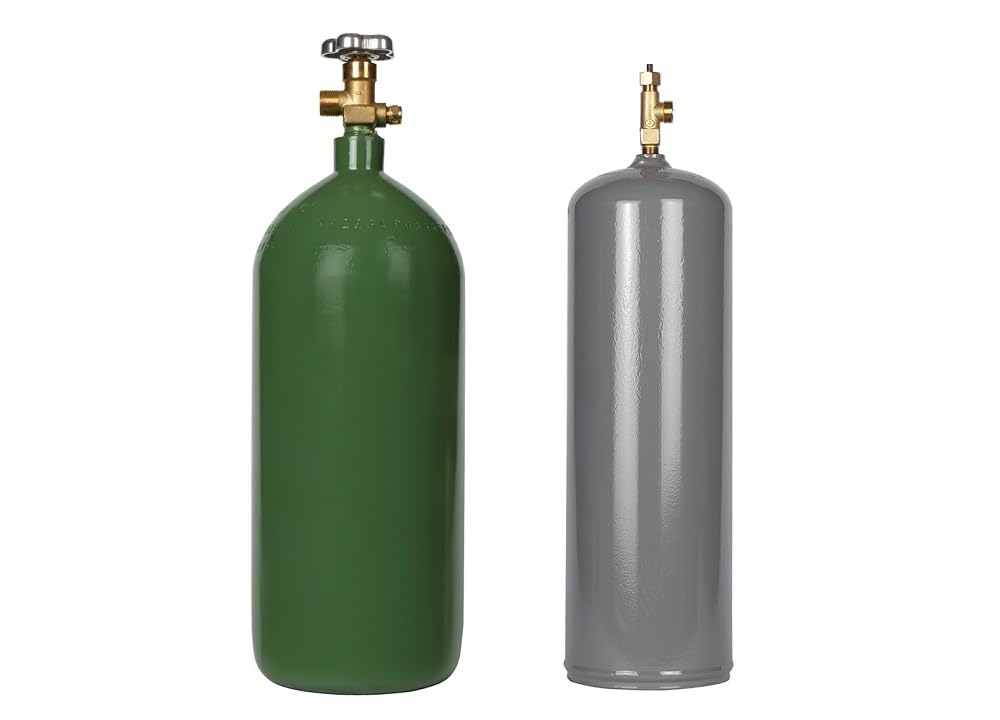 Oxygen-Acetylene Welding Cylinder Set Includes 40 cuft Steel Acetylene and 40 cuft Steel Oxygen