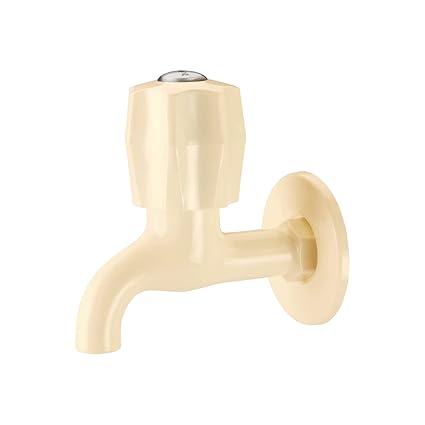 Plastic Fancy Bib Cock with Wall Flage, Bathroom Tap, Basin Tap, Water tap for Bathroom