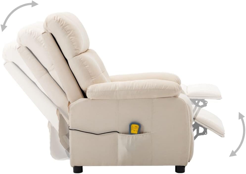 Massage Recliner Chair,Recliner Chair Massage Recliner Sofa Chair Adjustable Recliner Home Theater Seating Modern Living Room Recliners Upholstered Club Chair,Cream Fabric
