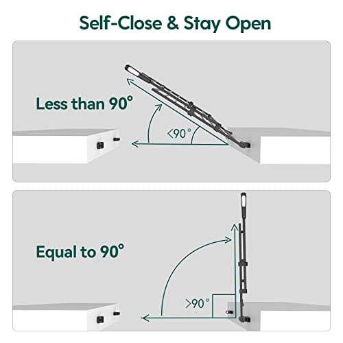 Babelio 26-43" Auto Close Baby/Dog Gate For Stairs, 2-In-1 Easy Swing Doorway And Hallway Pet Gate, With Extra-Wide Walk Thru Door And Threshold-Free Design, Black #TOP4