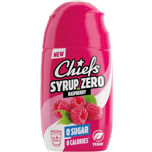 CHIEFS Syrup Zero Himbeere 65ml für mehr als 8l Fertiggetränk Sirup zuckerfrei mit echten Fruchtextrakten vegan zero Kalorien Himbeersirup made in Germany