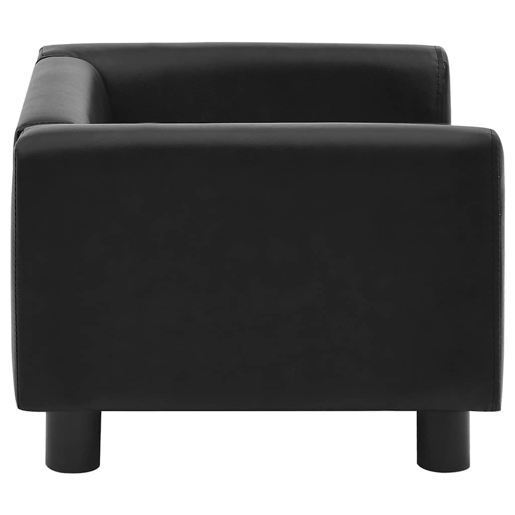 Sofa dla psa czarna 60 x 43 x 30 cm pluszowa sztuczna skóra sofa dla