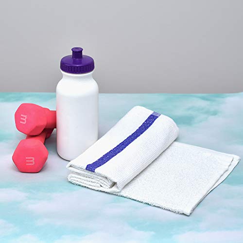 Pacific Linens 100% Cotton Kitchen Towels, Absorbent Rags for Cleaning Counter Top, Hand Drying Dishes - Thick, Soft, Durable, Reusable, Machine Washable Quick Dry Barmops 16” x 19” (Blue, 24)
