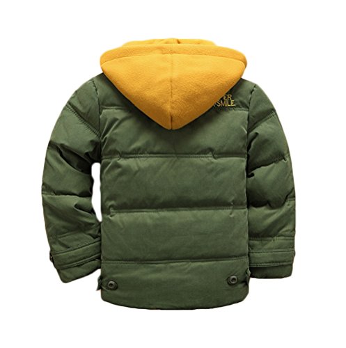 Valentina Kids Winter Latest Thicken Hooded Jacket Warm Quilted Coat Casual Outdoor Cool Cute For Boys Girls Autumn Spring Army Green #TOP1