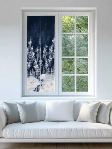 Vinilo decorativo ventana privacidad ciervo navideño 24x59 in miniatura 6