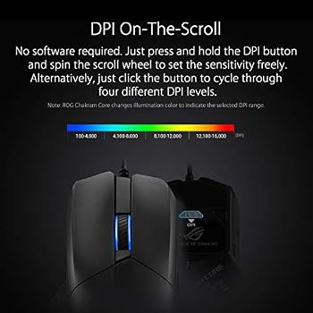Amazon Com Asus Optical Gaming Mouse Rog Chakram Core Wired Gaming Mouse Programmable Joystick Dpi Sensor Push Fit Switch Sockets Design Adjustable Mice Weight Stealth Button Rgb Mouse Everything Else