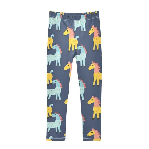 Cartoon Horse Animal Girls Casual Leggings for Kids Printed Long Pant Bottoms Stretch and Soft