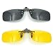 Besgoods 2PCS (Yellow Night Vision+Black) Cycling Sport Polarized Clip-on Sunglasses